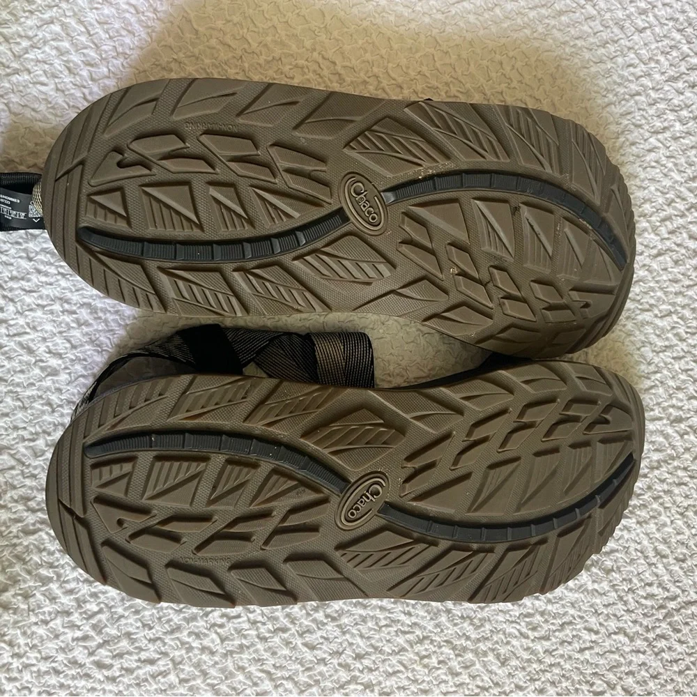 Chaco Mega Z Cloud Men's Wide Strap Outdoor Hiking Sandals Black Tan Size 14